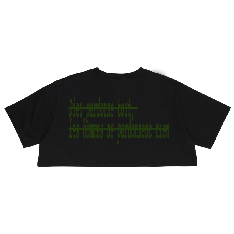Yazılı siyah Crop – Crop T-Shirt