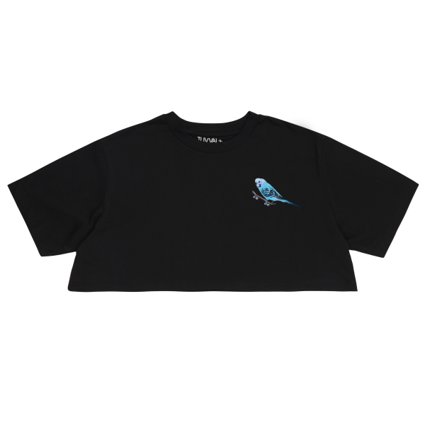 Muhabbet Kuşu Desenli Crop T-Shirt – Crop T-Shirt