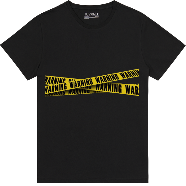 warning uyarı sarı şerit olay yeri  – Premium T-Shirt