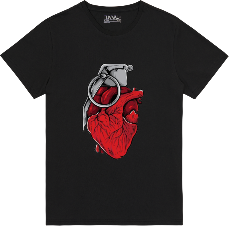Kalp El bombası illüstrasyon – Premium T-Shirt