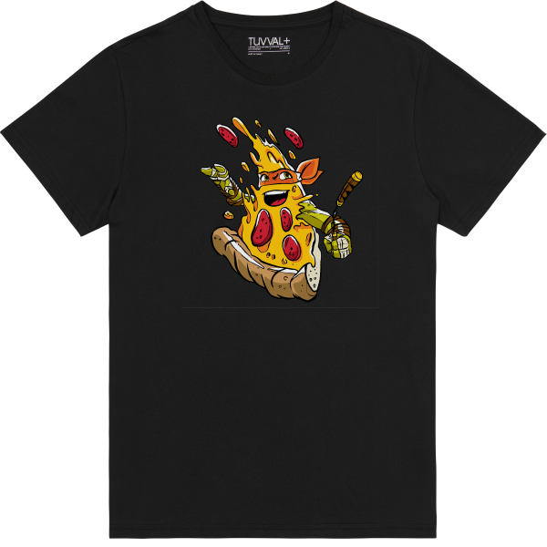 Pizza dilimi illüstrasyon – Premium T-Shirt